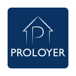 Logo proloyer blanc sur fond bleu